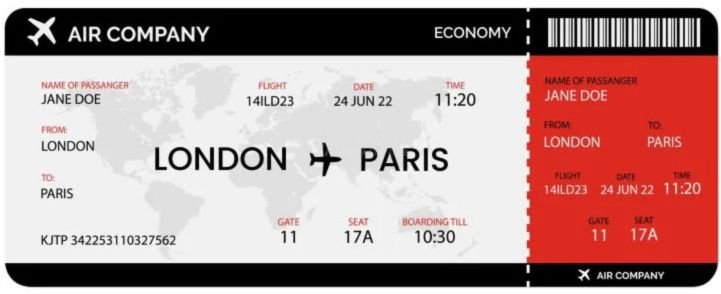 dummy ticket example